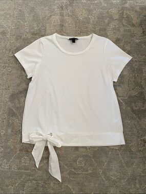 J. Crew White Side Tie T-shirt Tee M
